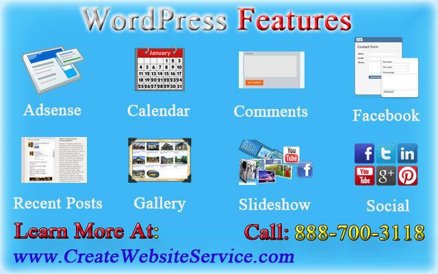 best wordpress features for designed website by create website service