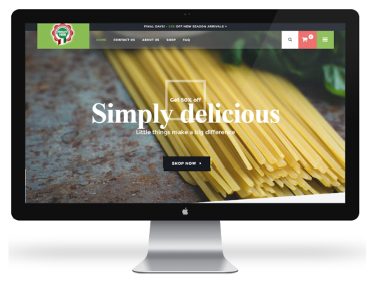 mercato food website design desktop