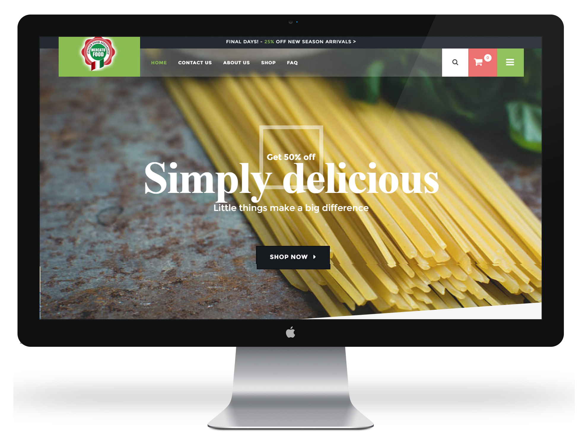 mercato food website design desktop