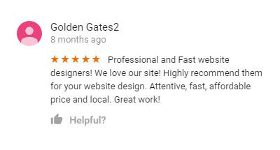 Golden Gates Restaurant 5 Star Review on Google about Create Website Service new