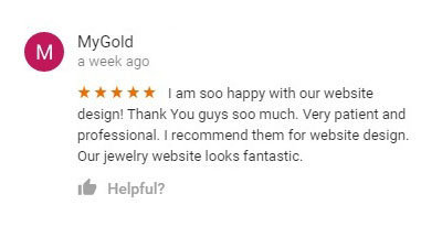 MyGold 5 Star Review on Google about Create Website Service new