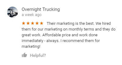 Marketing 5 Star Review on Google about Create Website Service new